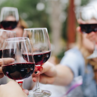 Guests raising a toast at a celebration