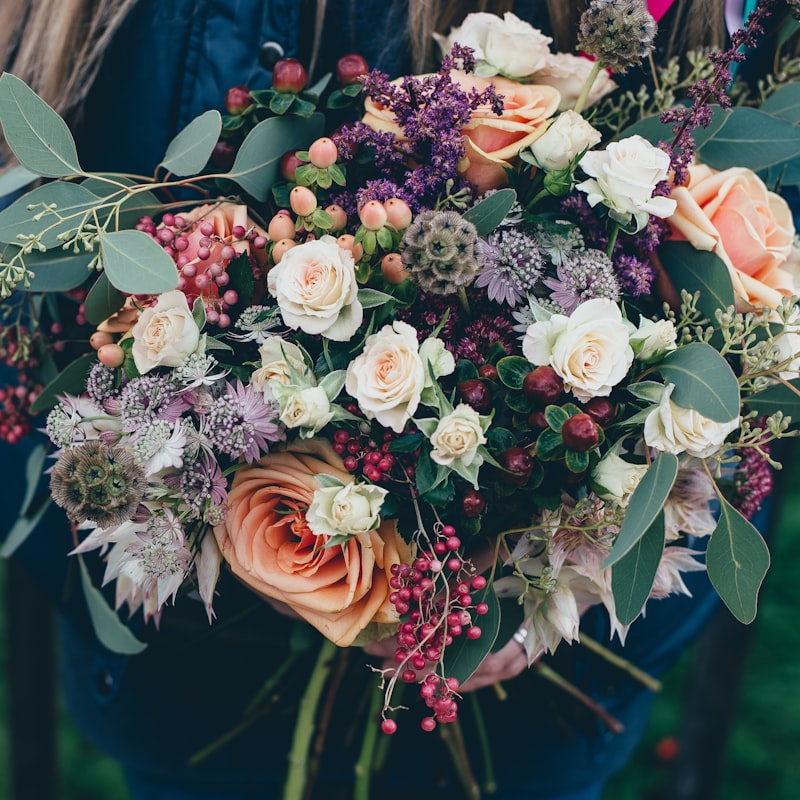 A florist arranging flowers for an event